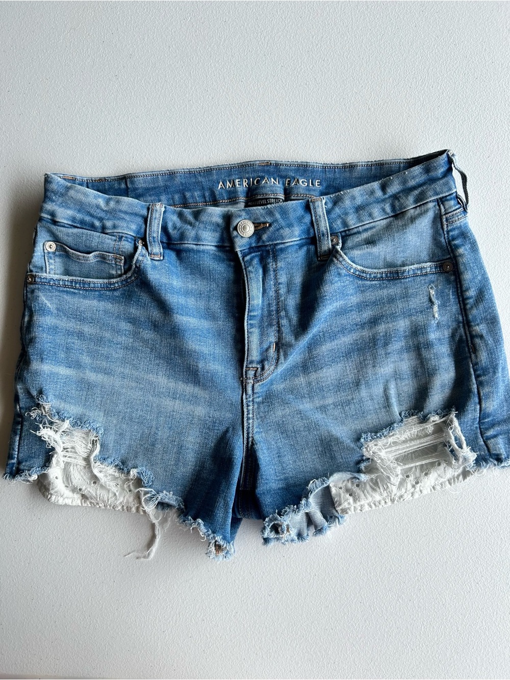 American Eagle Next Level Stretch Real Good Distressed Shorts Size 12